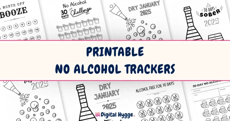Printable No Alcohol Challenge Trackers