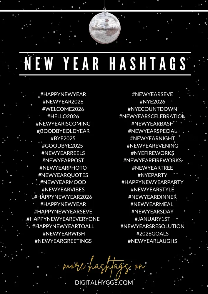 New Year Hashtags 2026 