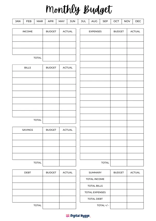 Printable Budget Planner Brush Font 1