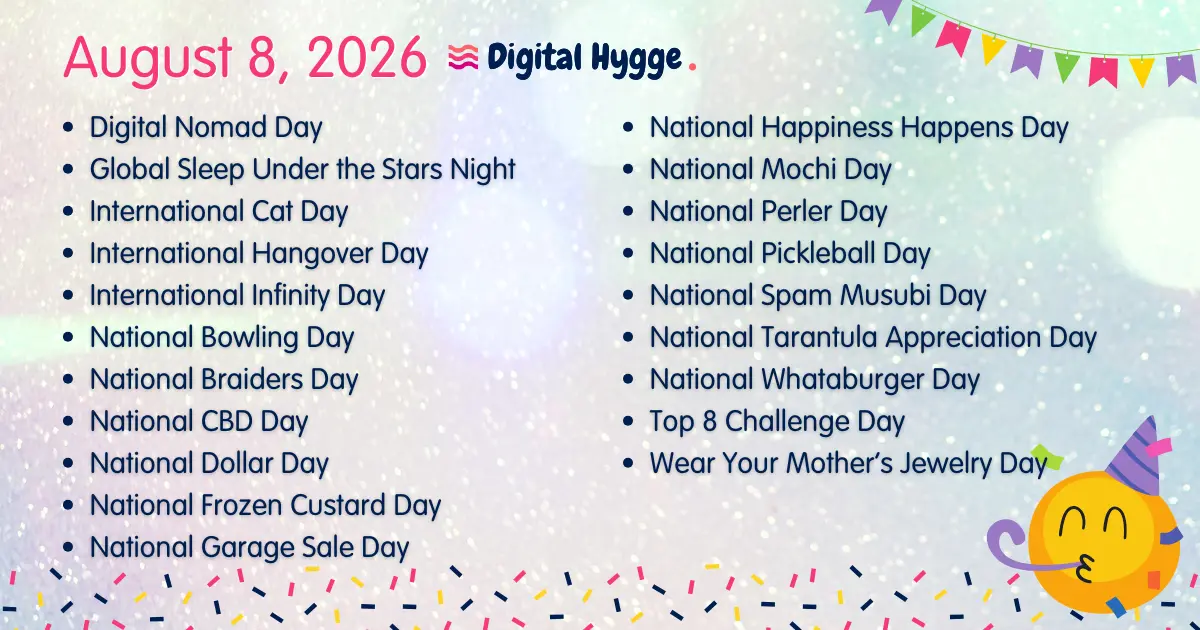 National Days on August 8, 2026
