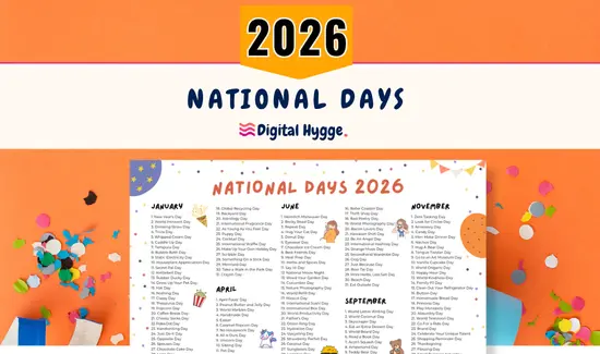 National Days 2026 Printable Calendar