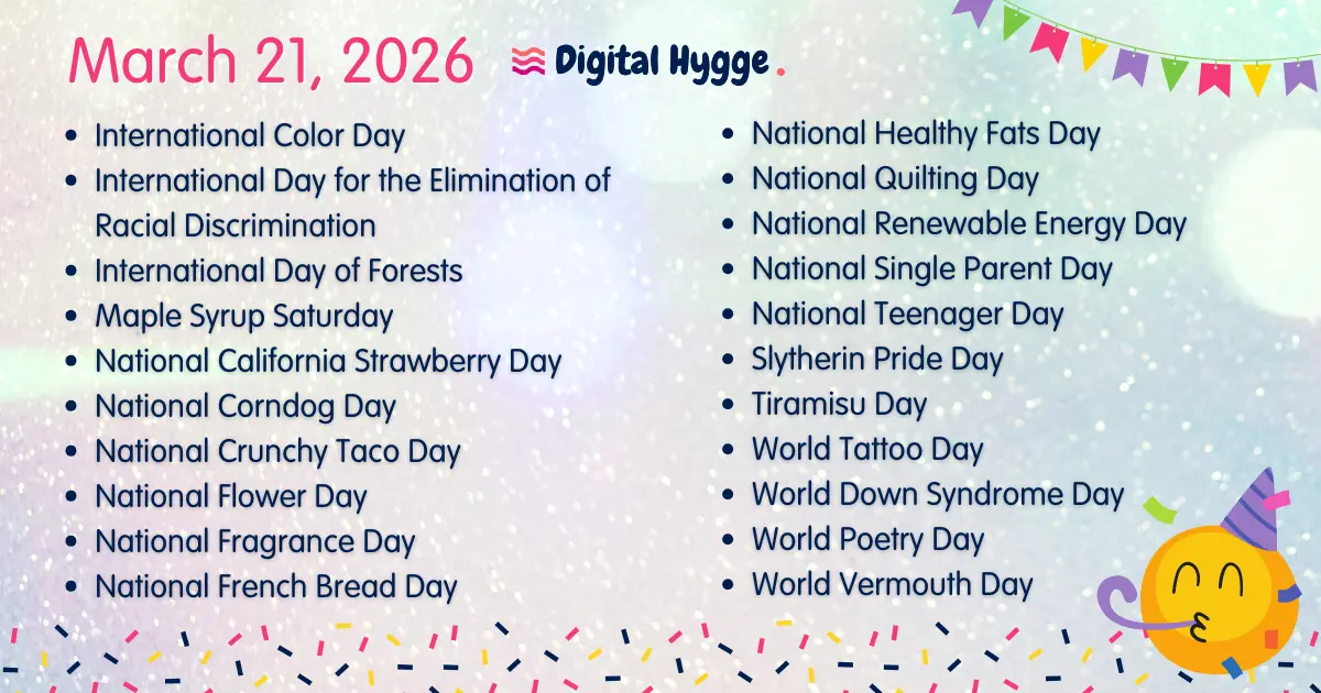 National Days on March 21, 2026