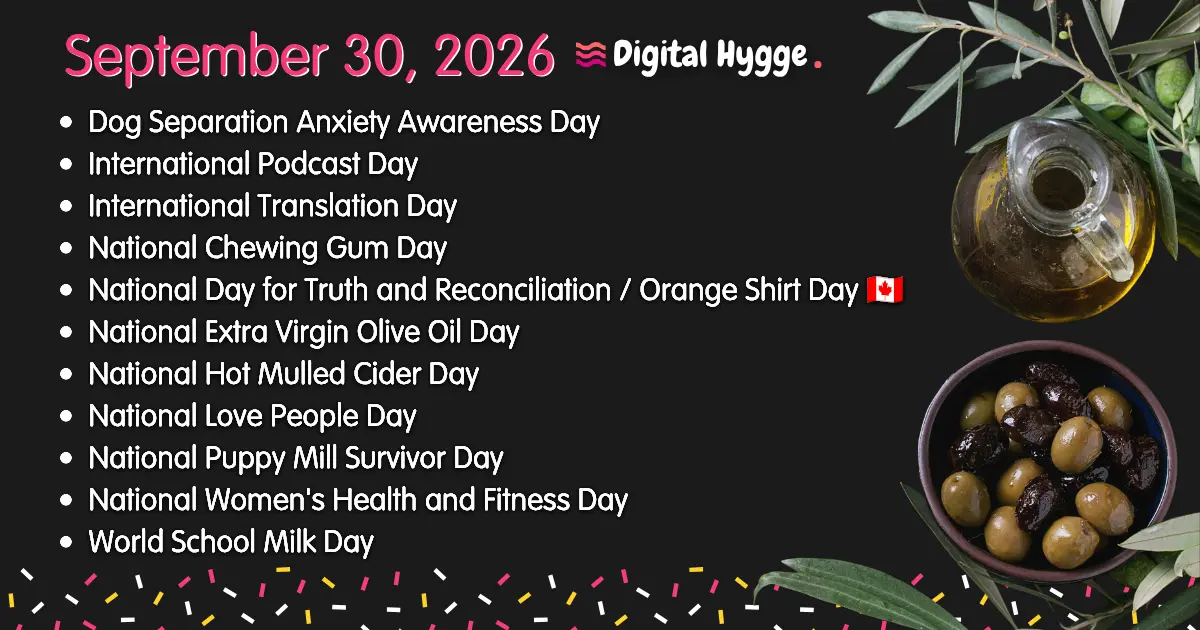 National Days on September 30, 2026